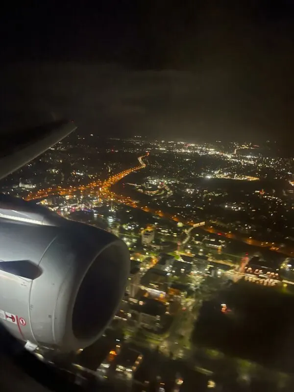 Landing at Auckland airport.