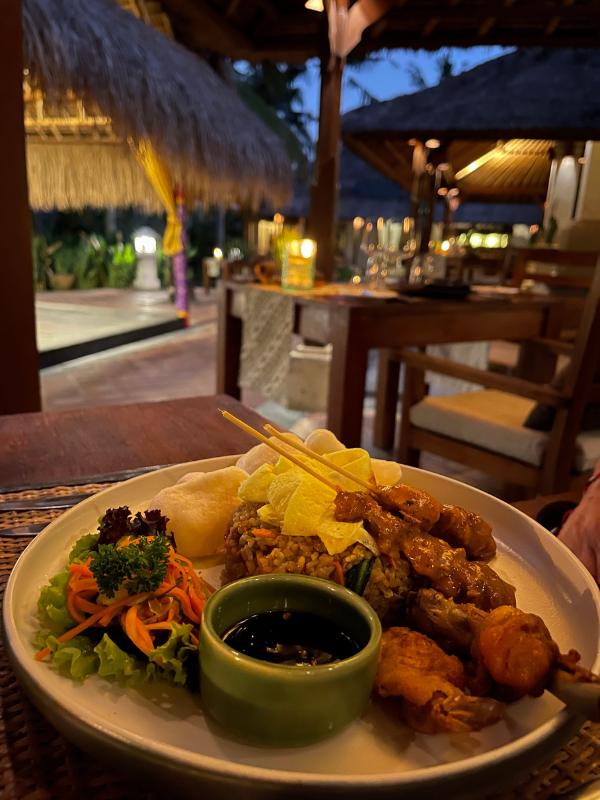 Bali Ubud Village Resort and Spa dinner plated