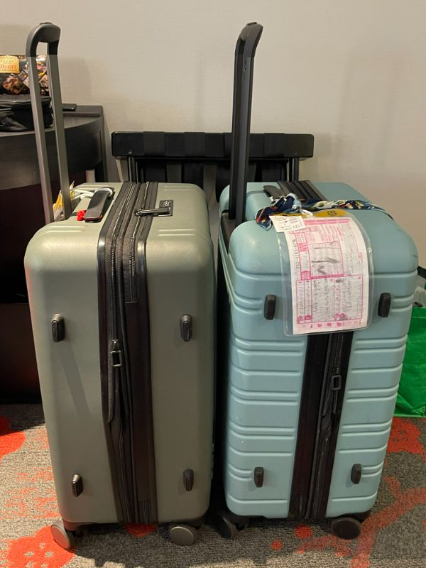 Our luggage prepared to be picked up by Yamato