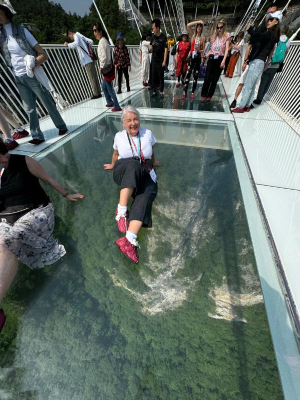 Kerry on a glass floor