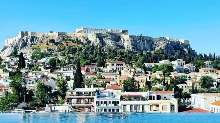 View of the Acropolis in Greece.