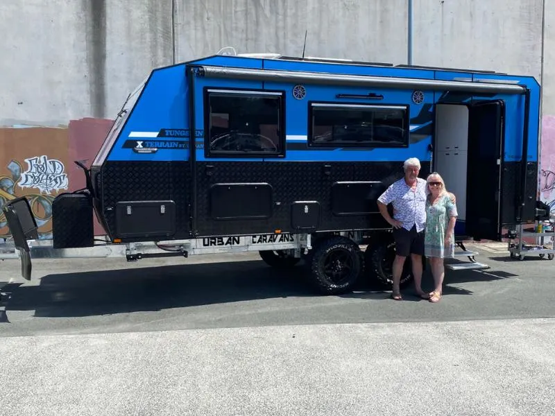 Annette and Kev with the van