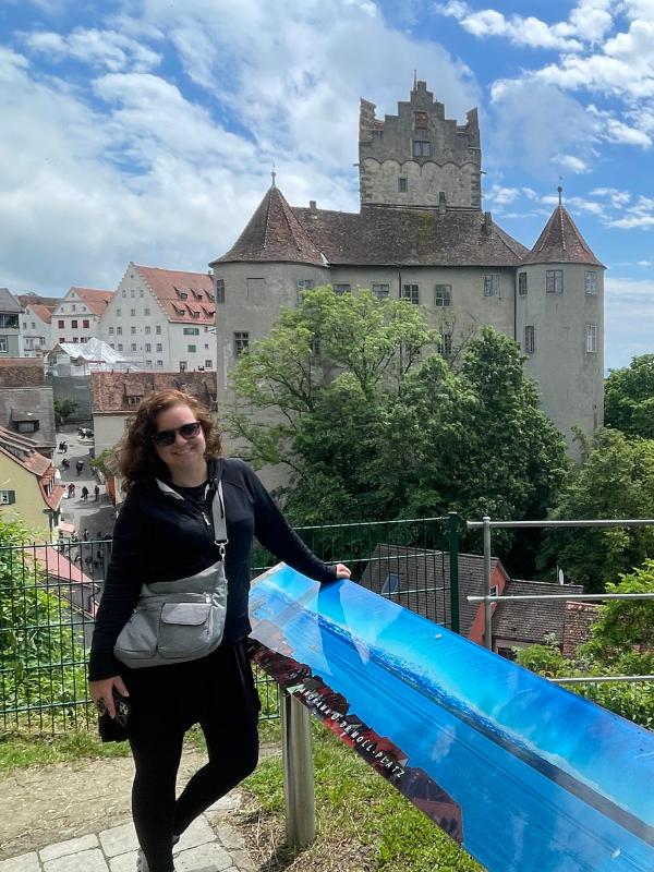 Cate in Germany with castle