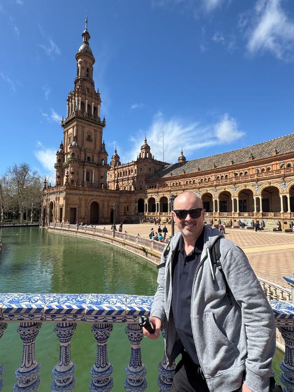 Doug at Plaza de Espana Seville