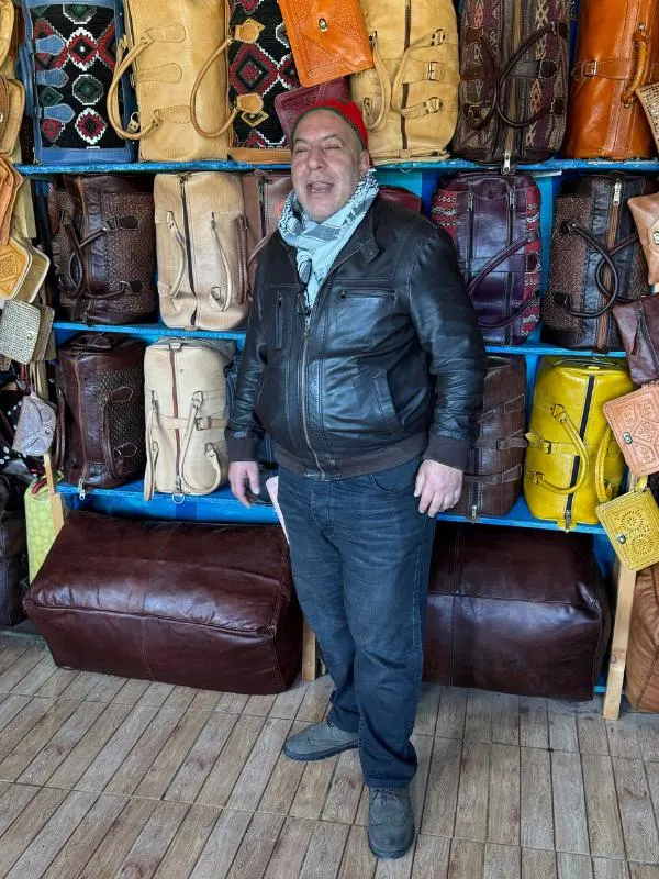 Man in Fez at tannery