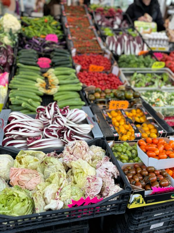 Vegetables in a market.