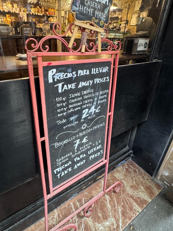 tapas take away menu