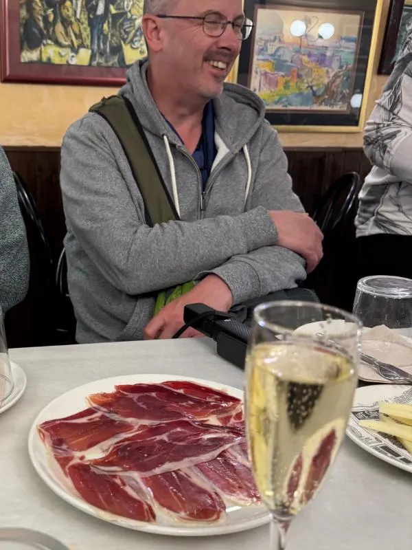 Doug enjoying cava