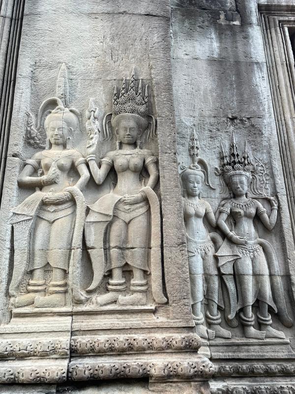 Carved women Angkor Wat