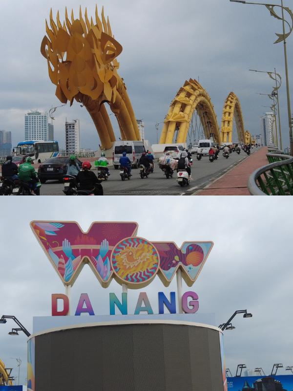 Da Nang Vietnam dragon bridge.