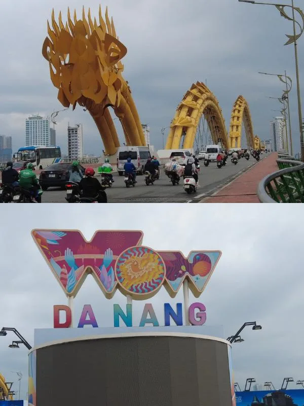 Da Nang Vietnam dragon bridge.