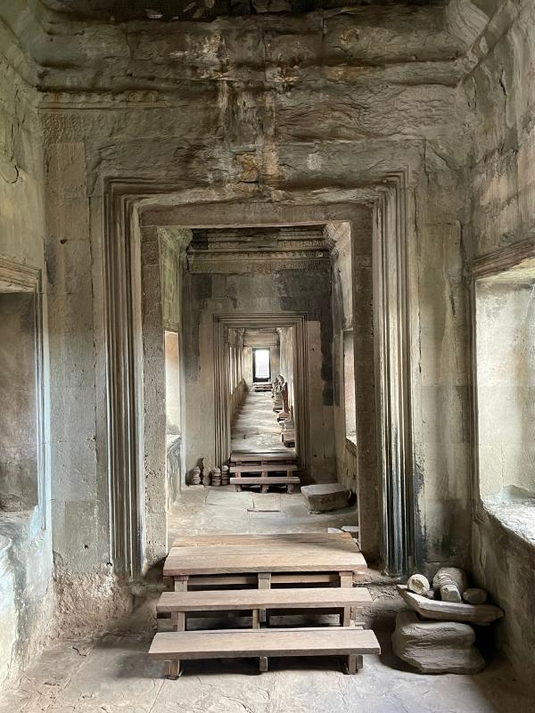 Inside a temple in Angkor Wat