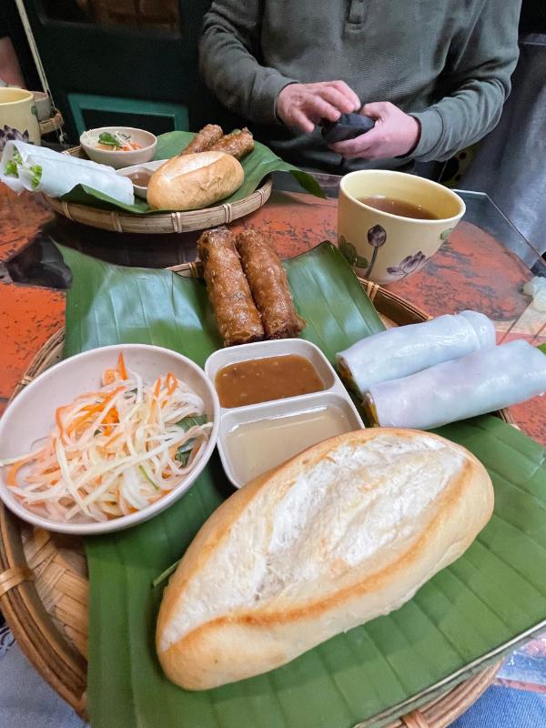 Food on a table.