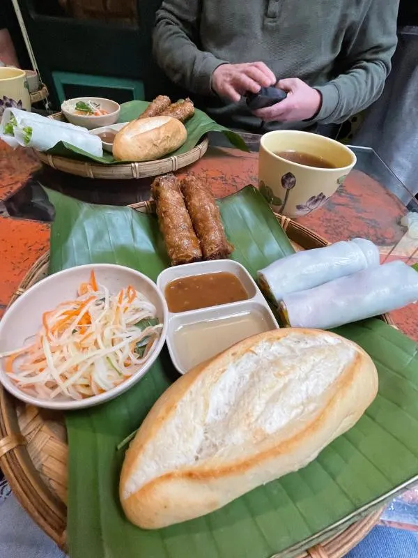 Food on a table.